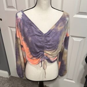 Fashion Nova Multicolor Tie-Dye Crop Top